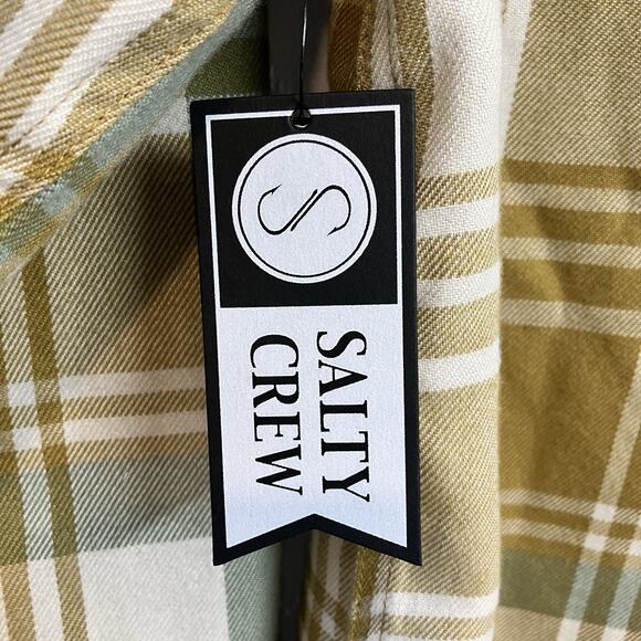 Salty Crew Long Haul Flannel Plaid Long Sleeve Button Down Shirt Mens Size XS - Picture 6 of 7